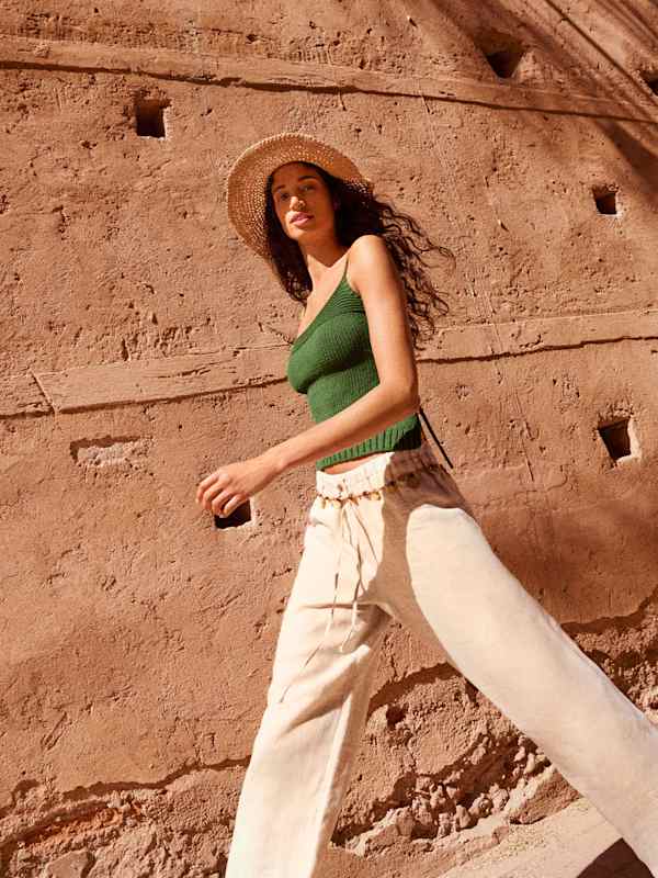 Olina Linen Pant - Oatmeal